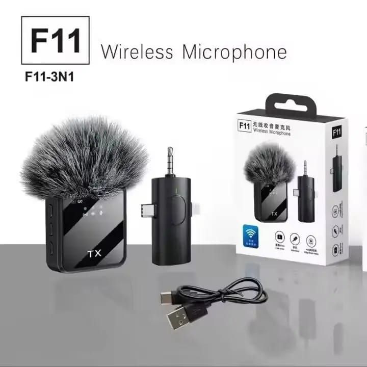 F11 Dual Wireless Lavalier Microphone System with 3-in-1 Universal Receiver Rs 1,849