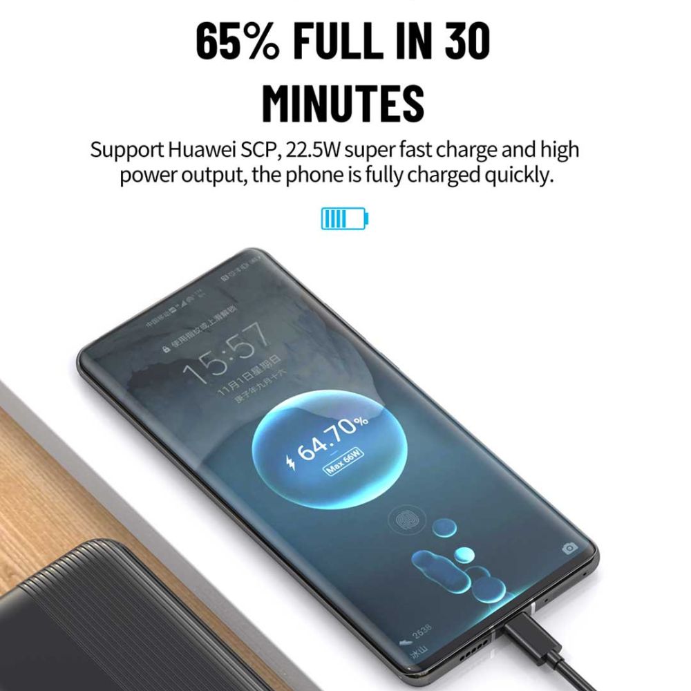 Aspor A320 Power Bank 10000mah 22.5w Fast Charging With Display - Electronic Device Designed For Power Backup