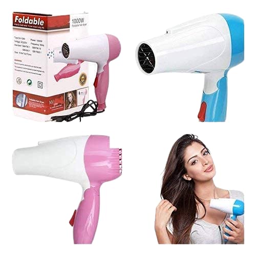 Nova Foldable Hair Dryer NV 1290 - Grooming Accessory Designed For Hair Drying And Daily Styling Routine (Random Color)