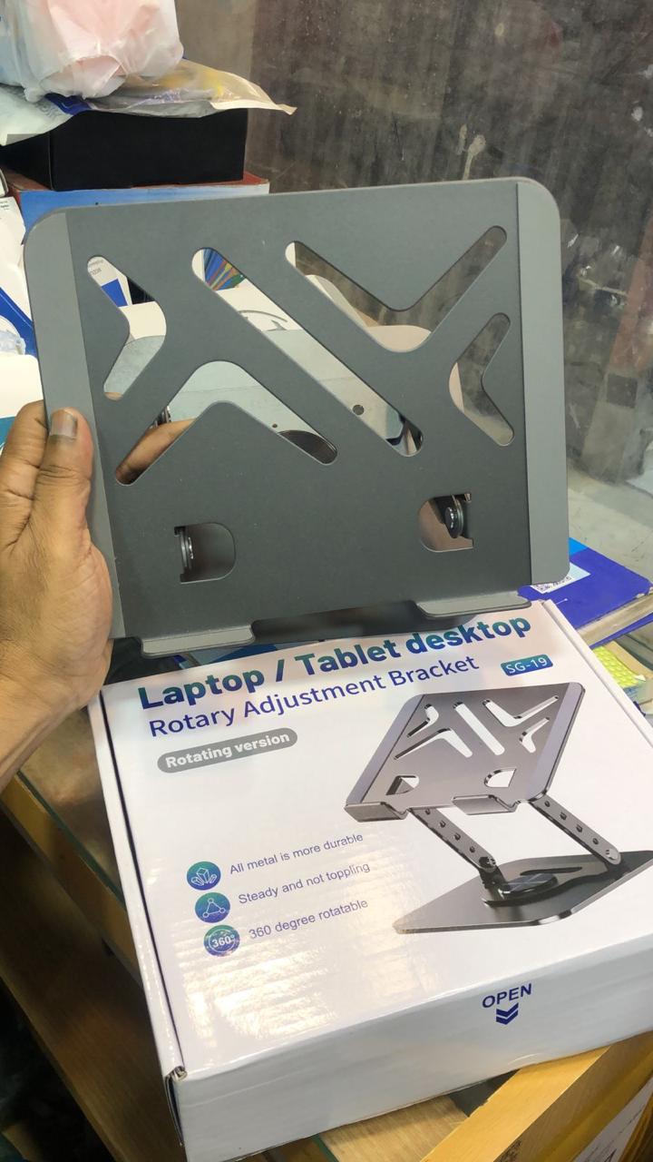 Adjustable Laptop Stand, Aluminum Foldable Laptop Stand with 360° Rotation, Height Adjustable, Portable and Convenient SG-19