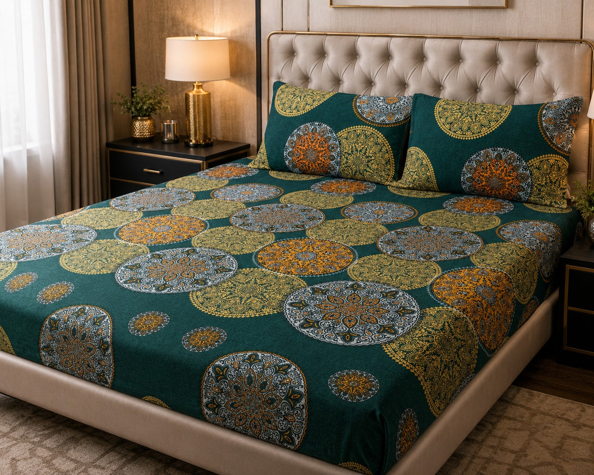 3D Crystal Cotton 3-piece Bedsheet Set AY0010030