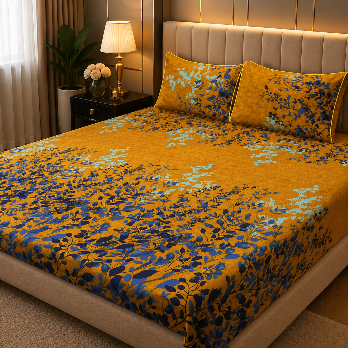 3D Crystal Cotton 3-piece Bedsheet Set AY0010050
