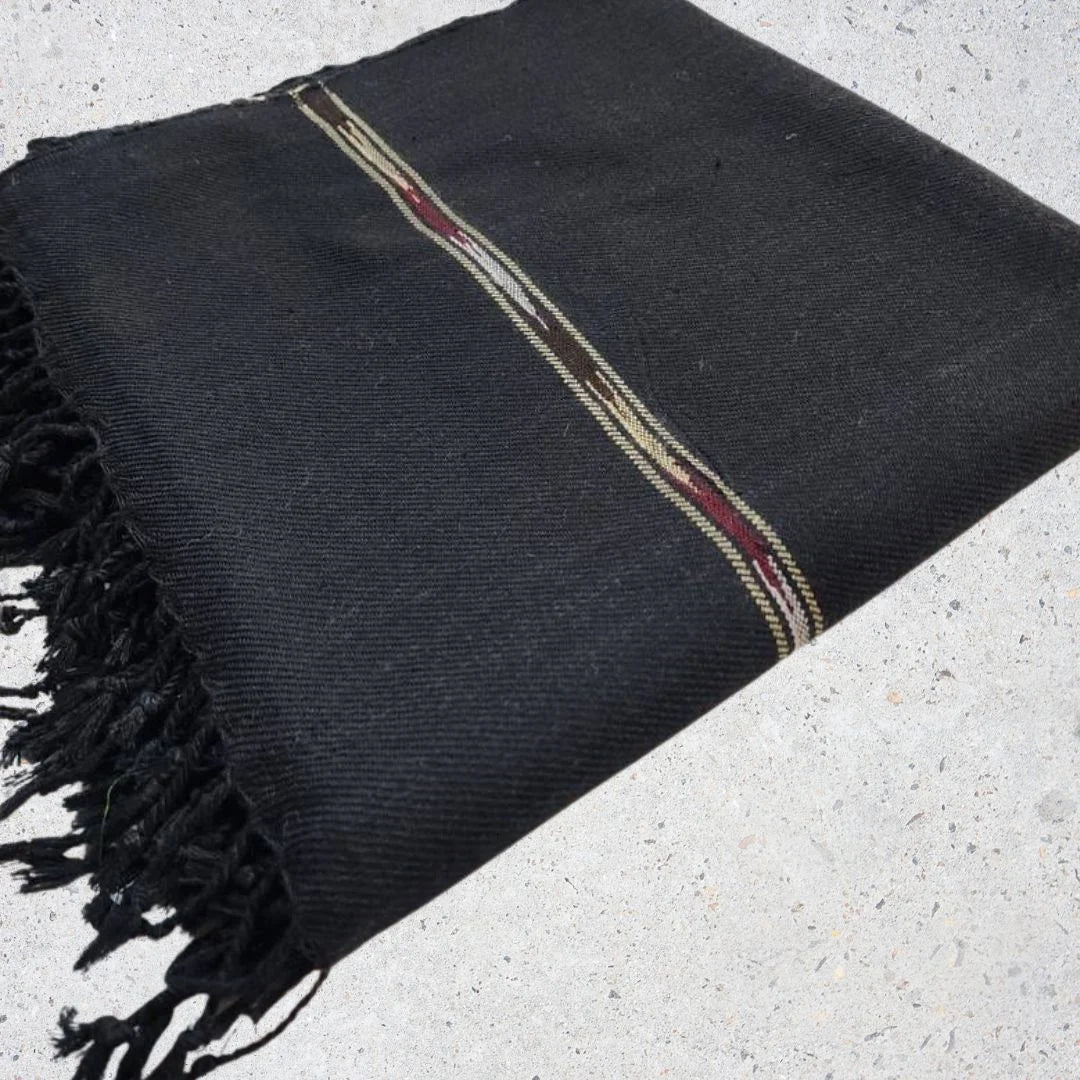 Premium Black Men's Shawl And Chitrali Cap Set - Apparel Accessory Designed For Traditional Styling And Daily Wardrobe Routine - Black